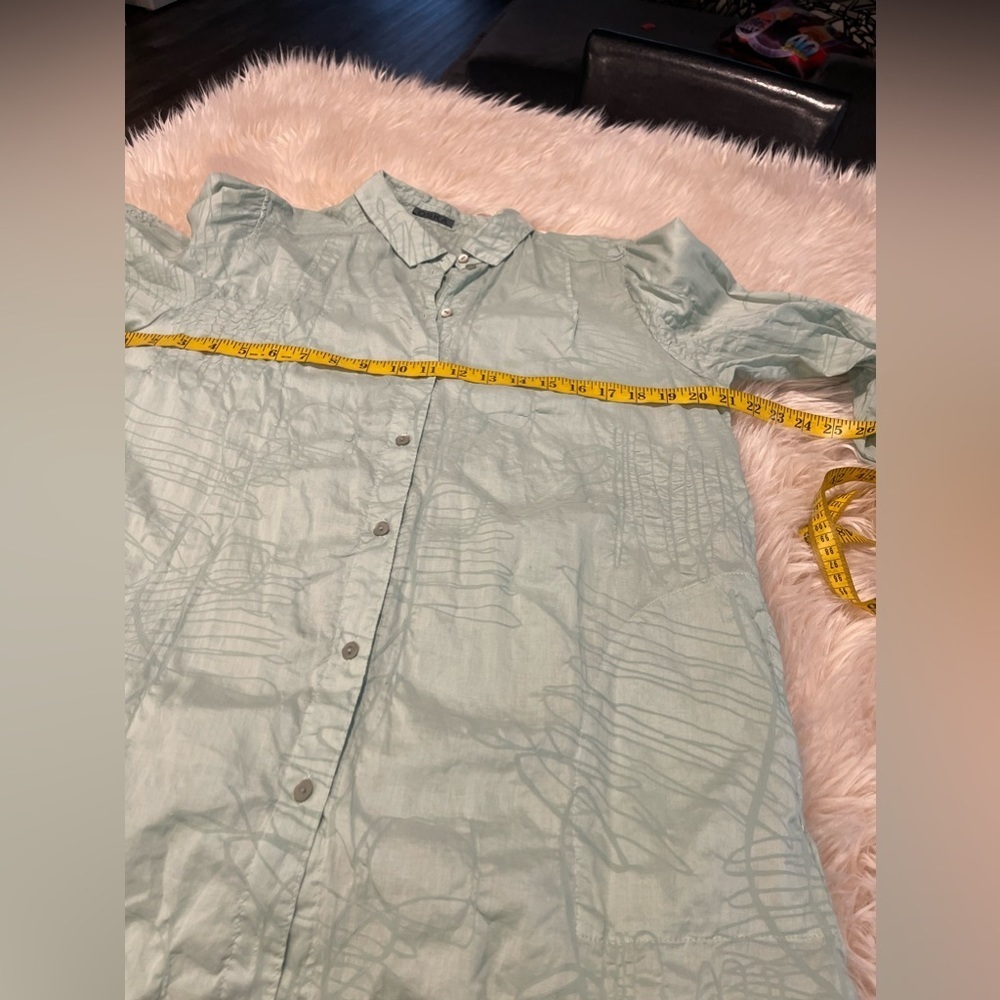 Oska 100% Cotton Pattern Button Front Tunic Blous… - image 5